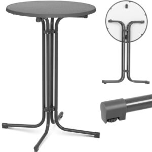 Stół stolik barowy okrągły wysoki składany śr. 70 cm wys. 110 cm szary