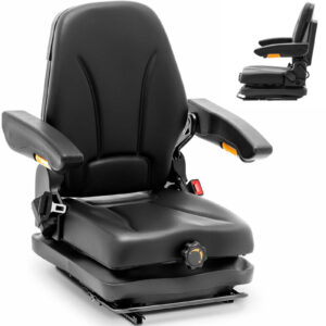 Siedzenie fotel regulowany z podłokietnikami i pasem do ciągnika siedzisko 42x47cm