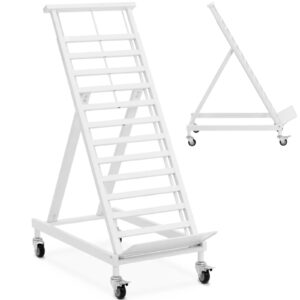 Stojak sklepowy na skrzynki z warzywami owocami 53 x 107 x 165 cm - biały