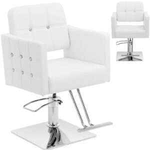 Fotel fryzjerski barberski kosmetyczny z podnóżkiem Physa COTTAM - biały