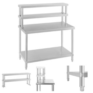 Stół roboczy gastronomiczny ze stali nierdzewnej z nadstawką 120x60cm