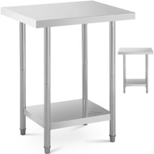 Stół stolik blat roboczy stalowy nierdzewny z półką 76x61cm