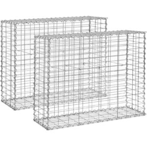 Kosz gabionowy ze stali galwanizowanej 101 x 32 x 83 cm - 2 szt.