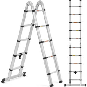 Drabina teleskopowa składana z aluminium 12 stopni 0.85-1.85/3.8 m