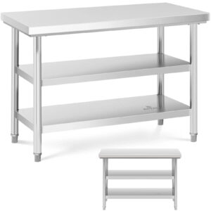 Stół blat roboczy centralny stalowy 3 poziomy 120 x 60 cm do 600 kg