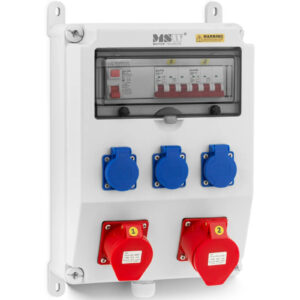 Rozdzielnica elektryczna 3 x Schuko 2 x CEE wyłącznik różnicowoprądowy 2 x instalacyjny
