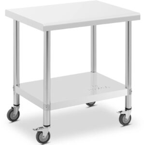 Stół blat roboczy na kółkach 2 poziomy 60 x 80 cm STAL do 135 kg