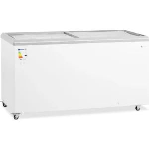 Zamrażarka skrzyniowa przeszklona z zamkiem do mrożonek lodów 450 l 340 W